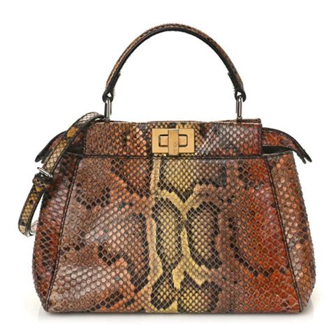 fendi peekaboo mini chocolate|fendi peekaboo snakeskin.